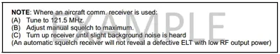 Emergency Locator Transmitter Testing Instructions Example