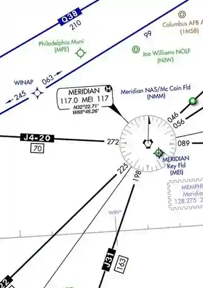 High Altitude Enroute Chart Jet and Q Routes