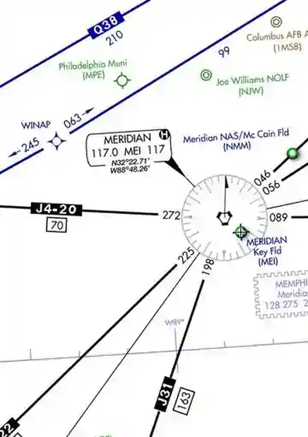 High Altitude Enroute Chart Jet and Q Routes