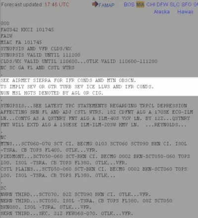 Standard AIRMET Statement