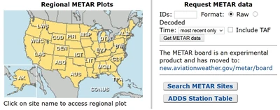Aviation Weather.gov Raw or Translated METAR Option